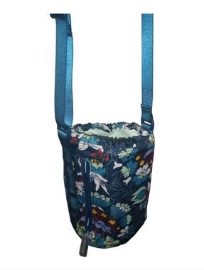 New Vera Bradley Lighten Up Water Bottle Crossbody in Floral Bursts Blue